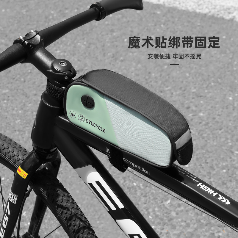 サイクリングバッグ、自転車チューブバッグ、ダブルカラーマッチング防水携帯電話タッチスクリーンフロントビームバッグ、サドルバッグ、サイクリング収納バッグ|undefined