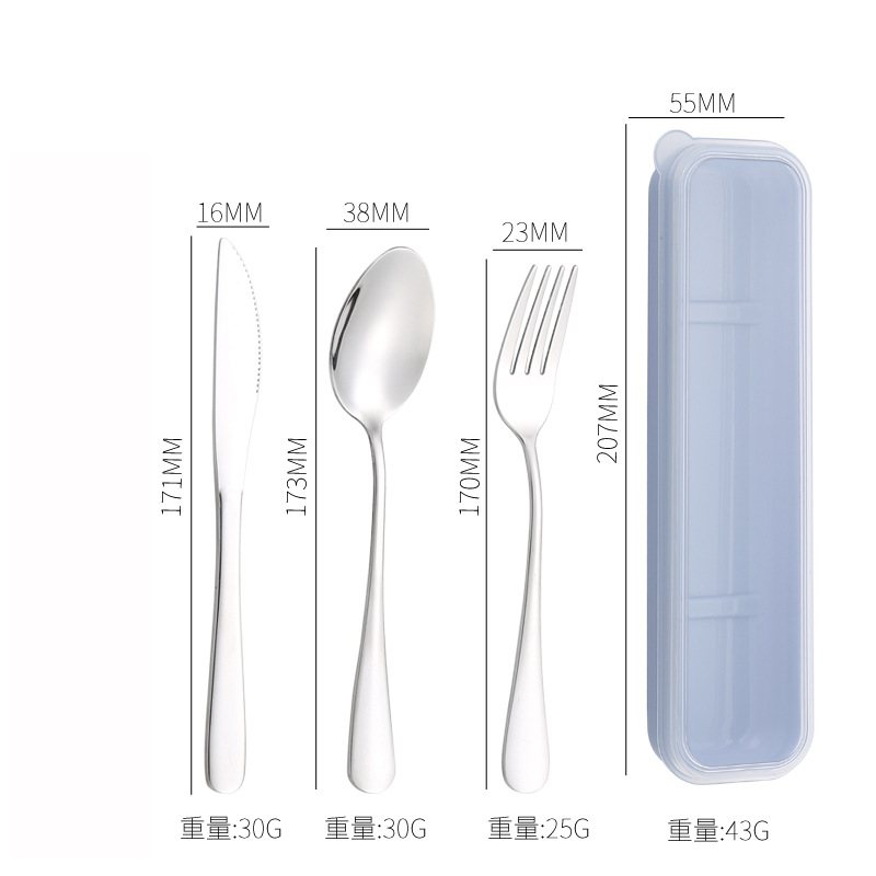 Cuchillo y tenedor de cubierta de acero inoxidable transfronterizo cuchillo y tenedor de tres piezas hotel cuchillo y tenedor de filete de comida occidental conjunto portátil regalos