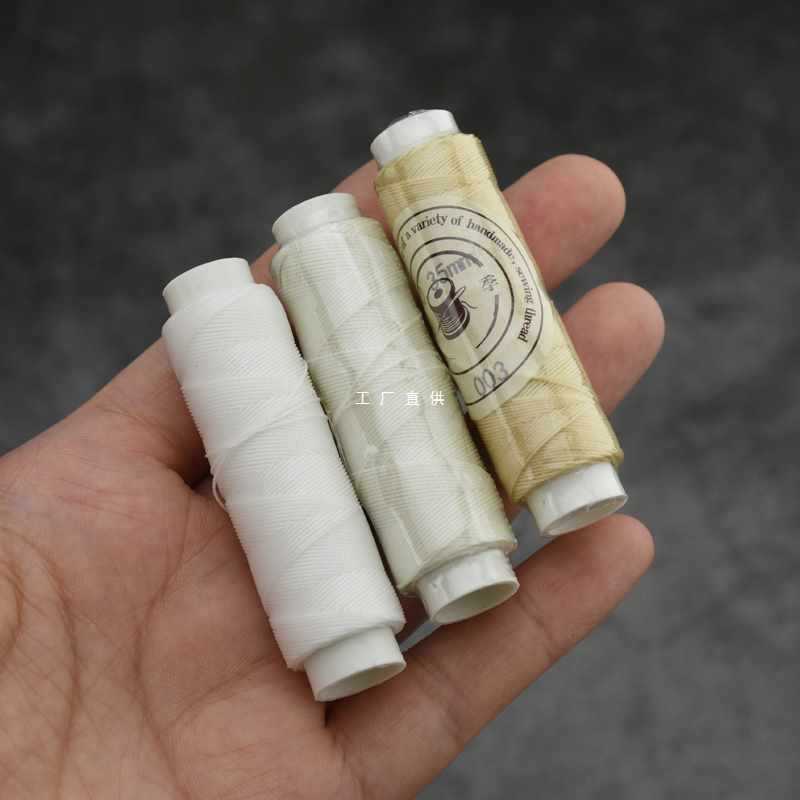 A5L0.35mm圓蠟線40米皮革手縫線手工DIY皮具工具黑色白色棕熱縮花