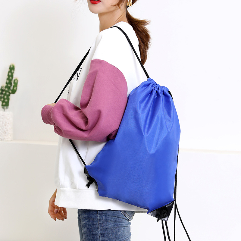 Thickened Polyester Rope Bag Wholesale Double Shoulder Drawstring Storage Backpack Bag Outdoor Training Advertising Bag Pull Bag