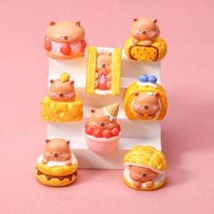 模擬食品おもちゃ塗装デザートカピ diy かわいい漫画デスクトップ装飾品卸売樹脂人形装飾