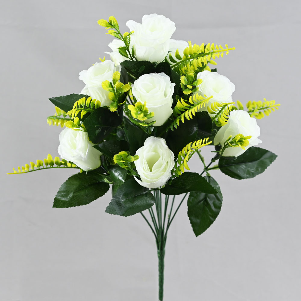 Nanyang imitación de pantalla de 12 rosas adornos de suelo flores 2 multicolores pavos reales Mei Mei fábrica al por mayor