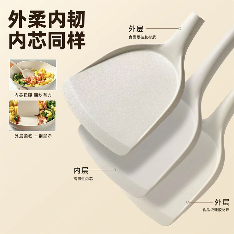 Nuevos utensilios de cocina de silicona polvo blanco color de cocina