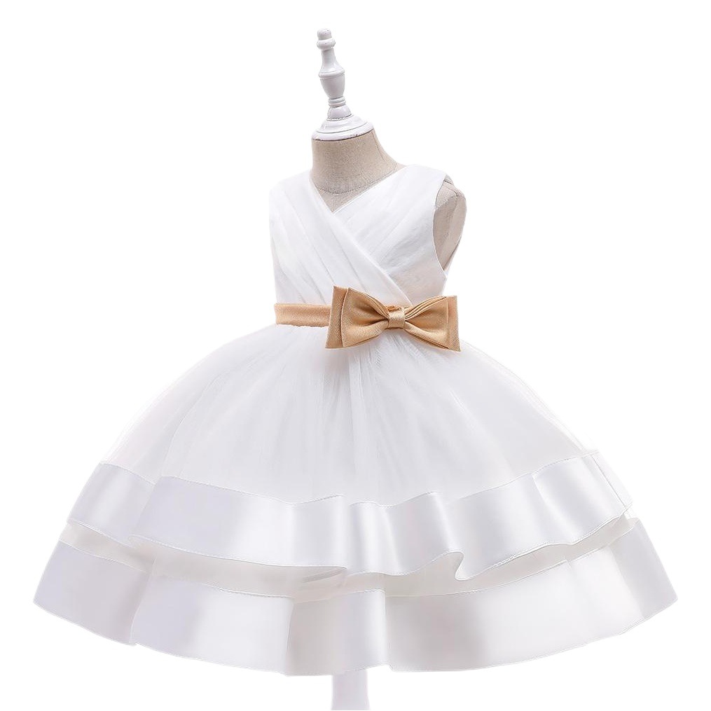 Vestido de niña de Amazon vestido de princesa de cumpleaños de estilo occidental vestido sin mangas Niña de las flores de los niños de la boda Vestido de gasa mullida