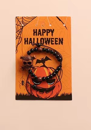 Heißer Verkauf Halloween Party Handarbeit Gewebt Kürbis Neue Schädel Halloween Armband, Halloween Geschenk_voghion.com
