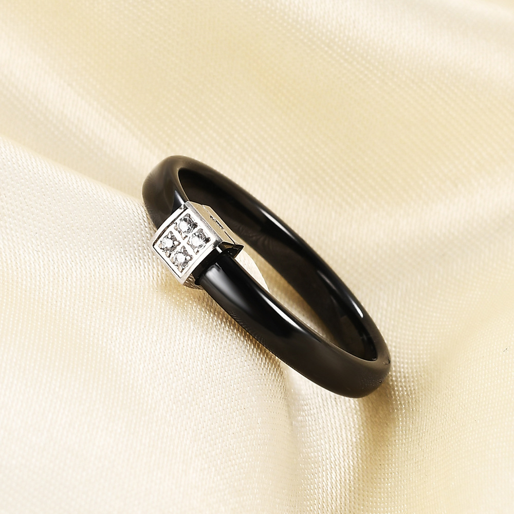 Geometric Pattern Women's Gender Simple Style Geometric Ceramics Plating Women's Rings