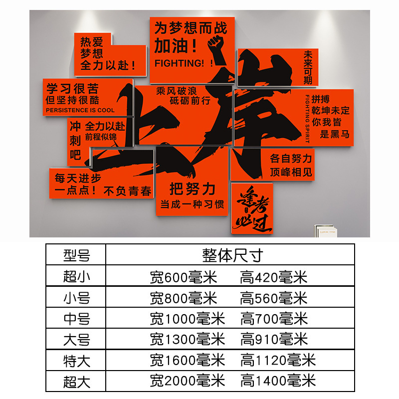 上岸班级文化墙贴励志标语培训辅导机构教室装饰初中高三激励布置|undefined