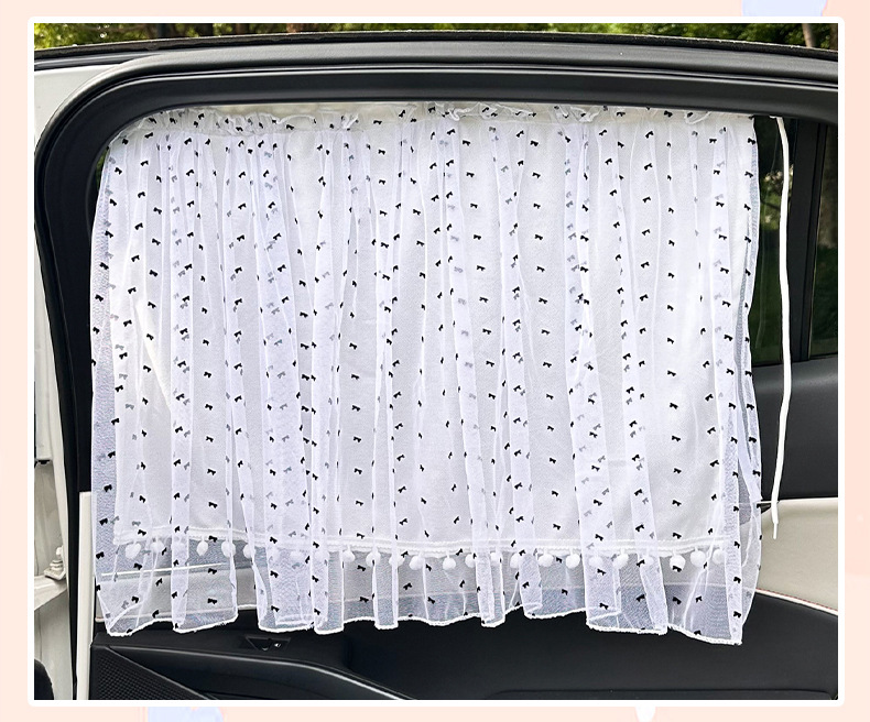 Car Sunshade Curtain with Suction Cups, Summer Sun Protection and Heat Insulation, New Simple Style Light-Blocking Car Window Curtain