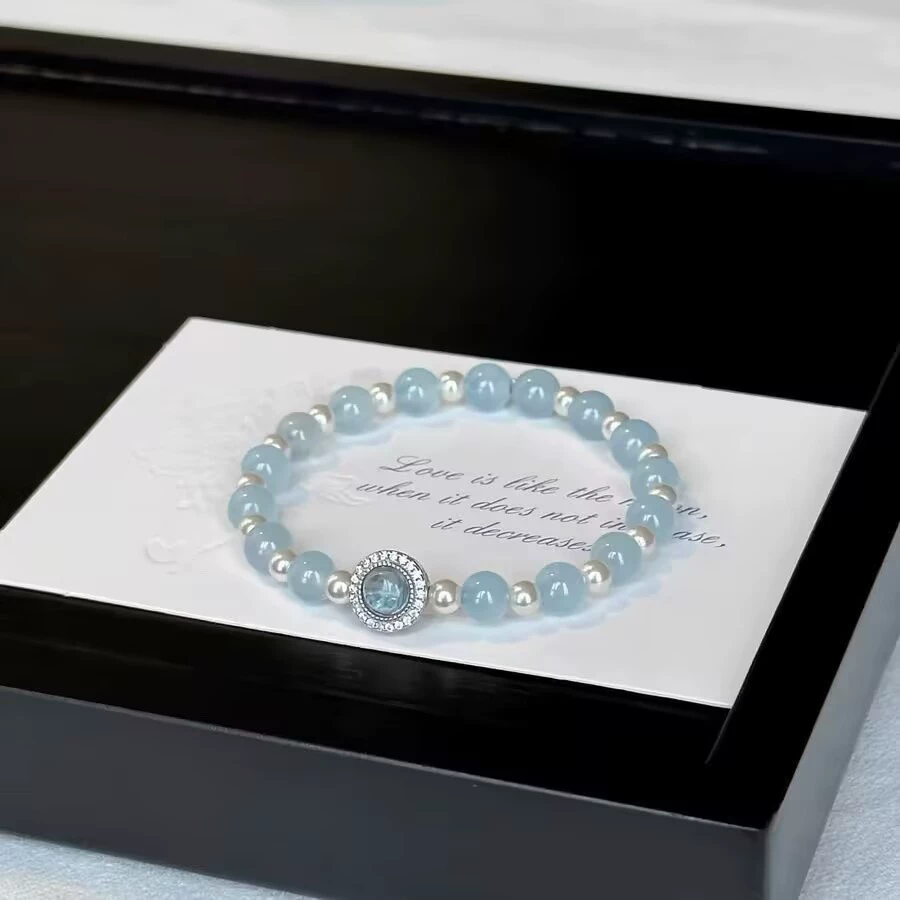 Браслет из жемчага дизайнерский Sapphire бренд, стиль легкой роскоши, качественный стиль, подарок на день рождения