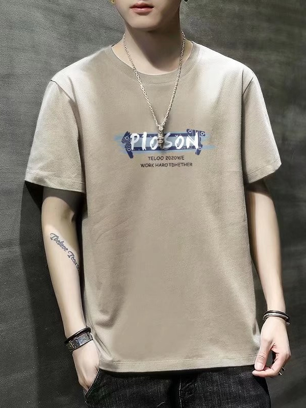 Moda 2024 marca de moda camiseta de manga corta marca de moda masculina suelta ins estilo de Hong Kong pareja ropa camiseta superior estampada de media manga