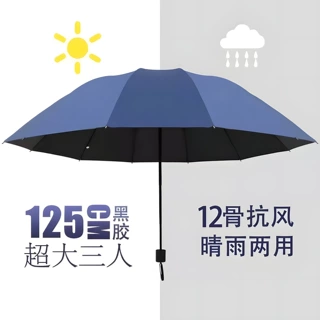 【12骨超大号】雨伞加固加厚太阳伞防晒晴雨两用折叠厂家批发遮阳