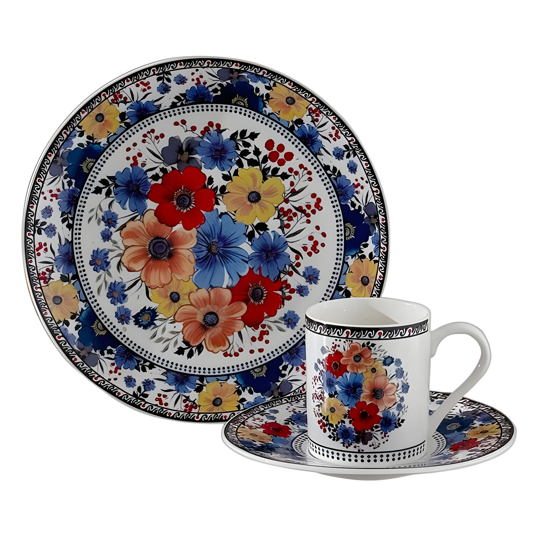 Tazas de café retro polacas tazas de pareja cerámica sala de estar familiar set de té de la tarde con tazas de café de agua potable