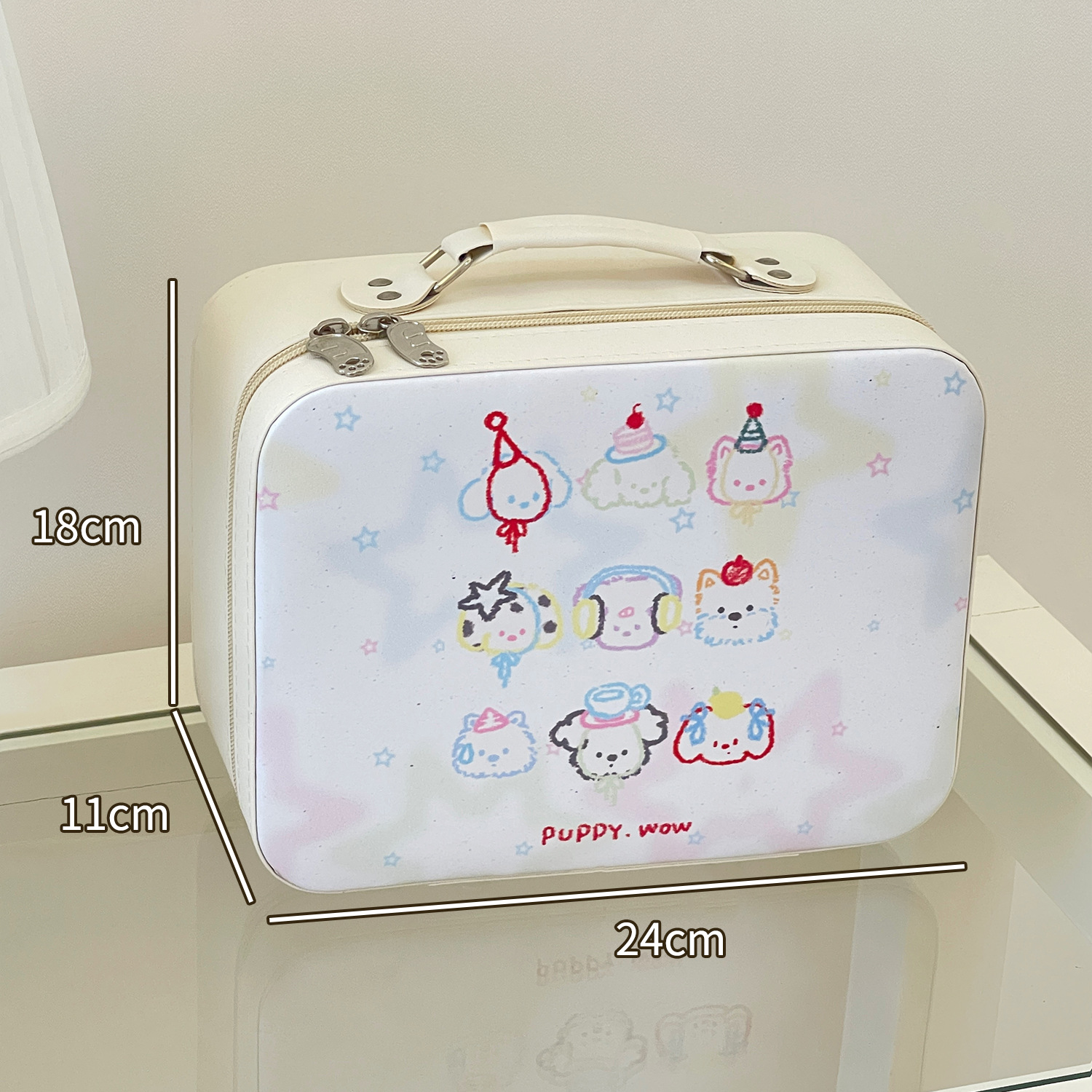 2025 nuevo espejo bolsas de maquillaje portátiles lindas maquillaje caja de gran capacidad portátil de alto valor facial almacenamiento de viaje impermeable