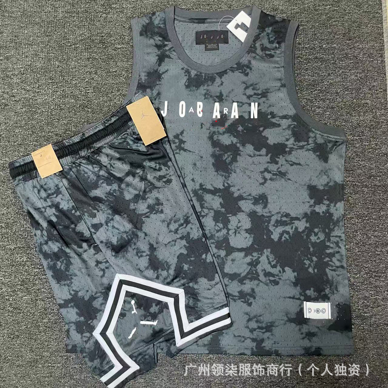 新款飞人运动篮球背心加短裤速干透气宽松日常休闲跑步运动背心|undefined