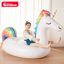 工厂直供水上坐骑网红星星独角兽游泳圈小孩玩具PVC充气浮排