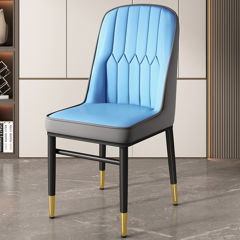 스카이블루 + 그레이 뒷면, 블랙 골드 다리 [엄선된 가죽 안정 프레임]