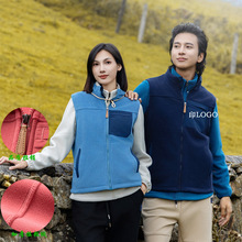 情侣秋冬加绒保暖加厚背心男士摇粒绒户外运动马甲休闲抓绒马甲女
