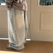 2025新春款童裤 韩版氛围感浅蓝立体裁剪男童牛仔长裤潮牌工厂