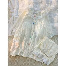 少女云朵棉ins风甜美睡衣可外穿夏季宽松带胸垫家居服短袖两件套
