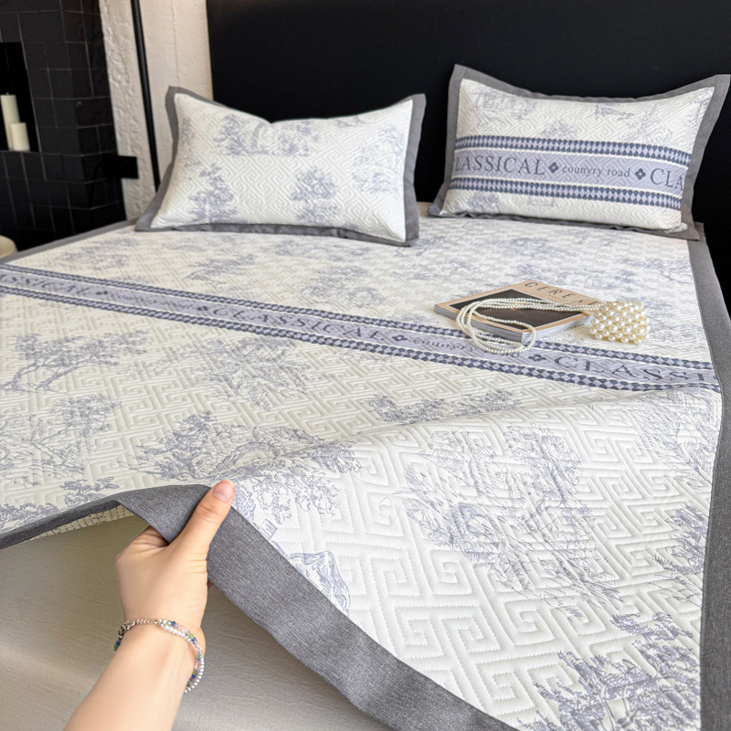 Sábana de tela gruesa vieja de algodón de verano pieza única 100 colchones individuales de algodón, funda de almohada individual, juego de tres piezas, nuevo estilo 2025