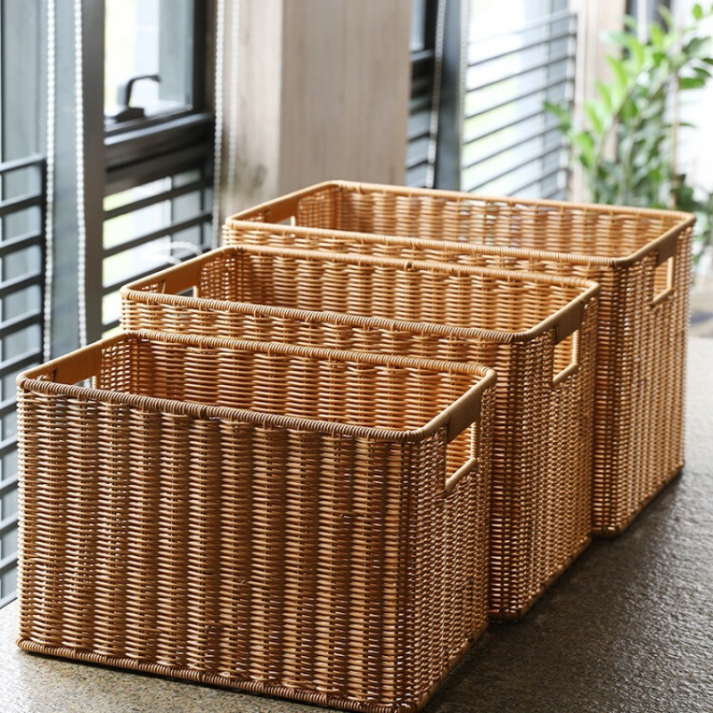 收纳筐仿藤编大号风橱柜衣柜整理篮简约客厅储物筐玩具筐