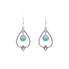 Metal acrylic turquoise fashionable earrings, wholesale