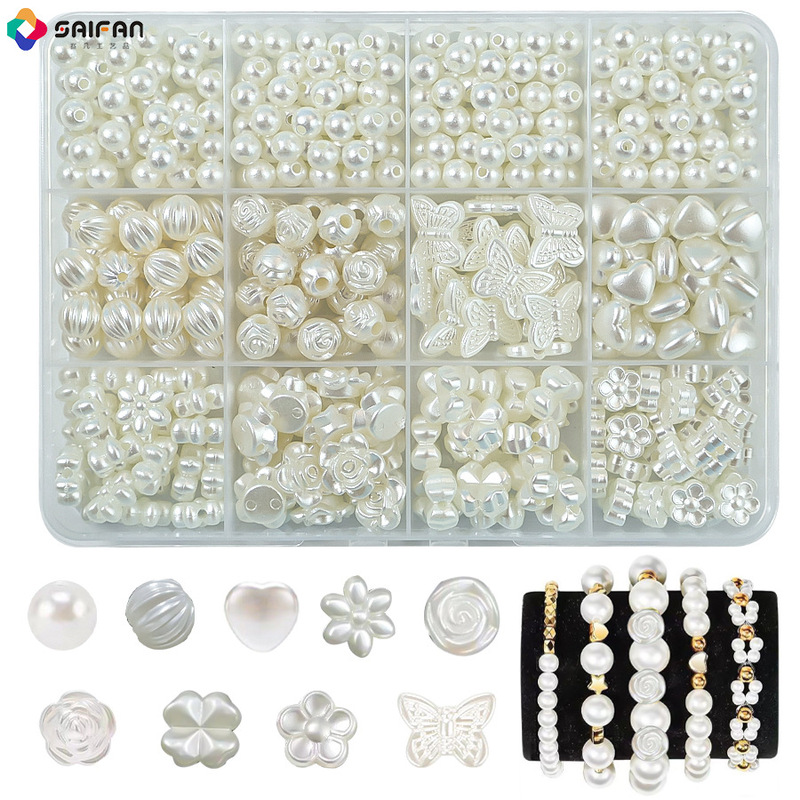 Cross-border imitation pearl beaded bead necklace handmade beaded bracelet diy material package full set of beads jewelry accessories