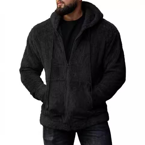 Herren Kapuzenjacke Aus Plüsch Strickjacke Für Den Herbst_voghion.com