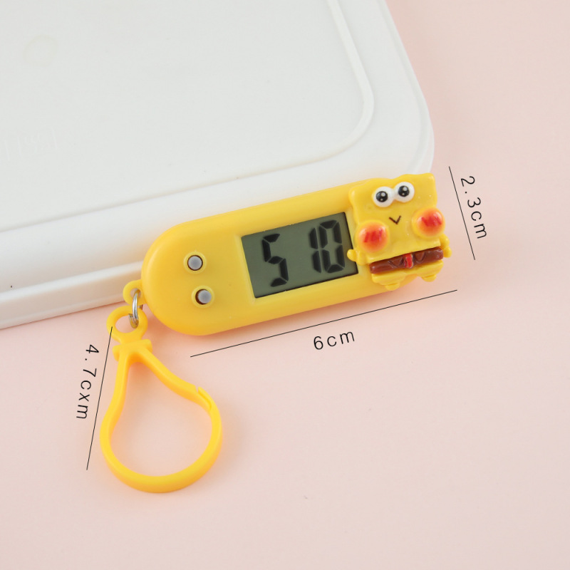 学生漫画かわいい電子時計コンパクトミニポータブルペンダント高価値時間ペンダント時計キーホルダー付き|undefined