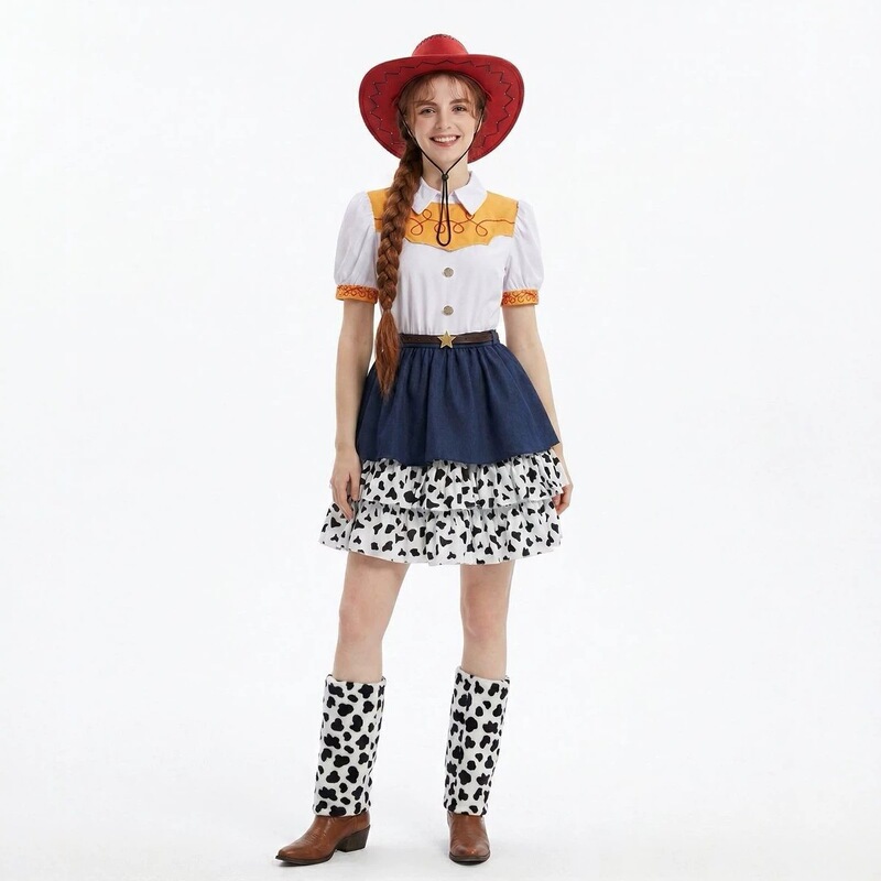 Foreign Trade Halloween Toy Story Jessie Cosplay Costume Adult Women's Western Cowboy Dress Role-Playing Outfit