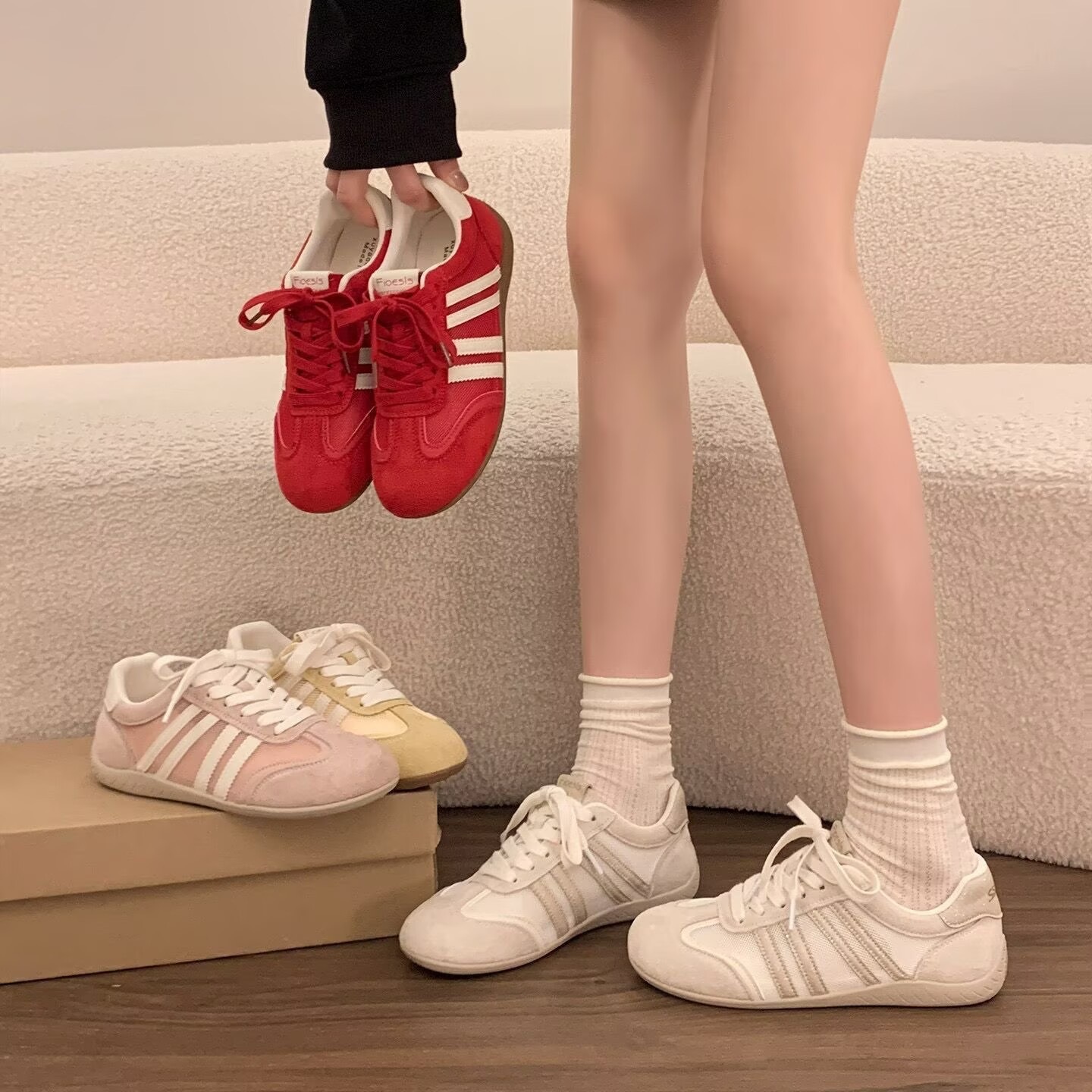 Nuevo nicho chino original de malla plana zapatos de entrenamiento para mujeres 2026 verano nuevos estudiantes zapatos casuales blancos