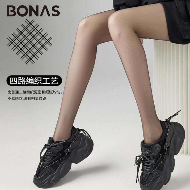 BONAS 보나스 여성용 0D 초박형 여름 팬티스타킹 올풀림 방지 블랙 스킨 컬러