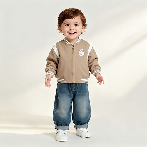 Children's Cartoon Baseball Jacket 2025 Autumn Boys Fashion Korean Version Labeled Coat Baby Trendy Autumn Outfit