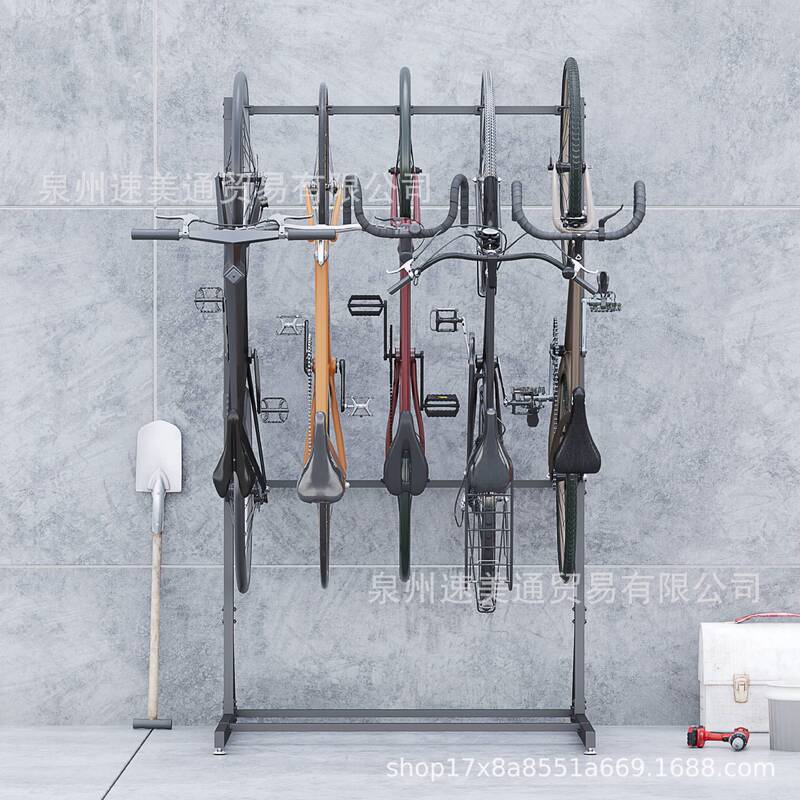 Bicycle parking rack multi-vehicle road bike mountain bike bold firm rack display rack cross-border metal adjustable