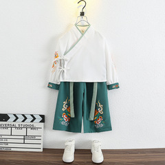 Children's Tang Suit Spring and Autumn New Product Boys Chinese Style Improved National Hanfu Three-piece Set Student Costume Performance Costume