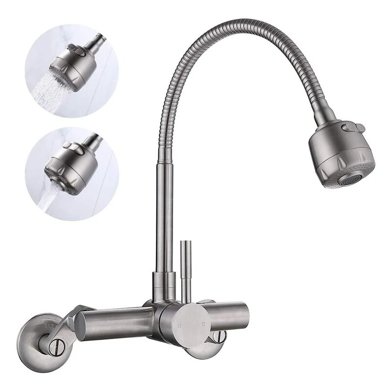 Kitchen Mixer Tap304 Stainless Steel Universal Faucet into the Wall Kitchen Kitchen Faucet Sink