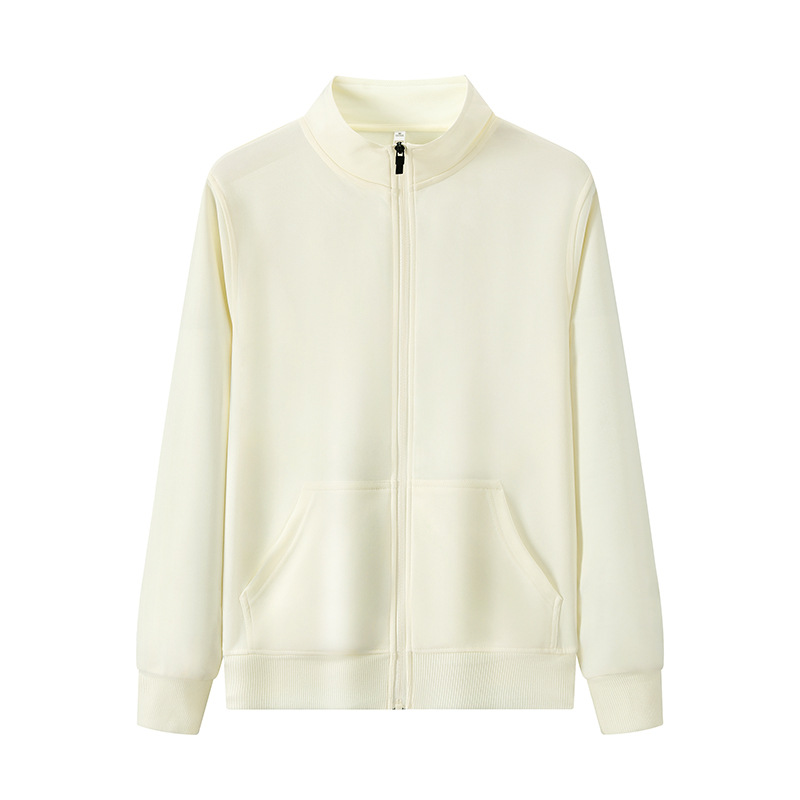 Primavera y otoño cremallera cardigan camisa de manga larga camisa cultural chaqueta de trabajo chaqueta de cuello suéter logo personalizado ropa de trabajo