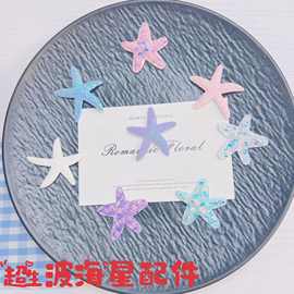 幻彩亮粉海星系列饰品配件亮片海洋系列发饰发夹儿童服饰装饰辅料