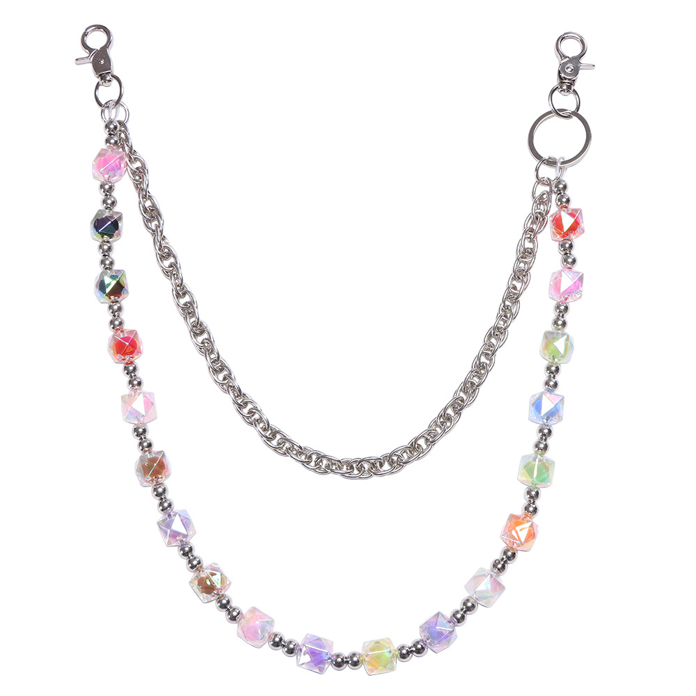 Double Layer Beaded Waist Chain For Men Dopamine Candy Style_voghion.com