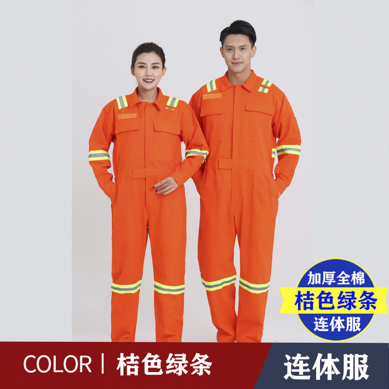 Trajes de trabajo de algodón reflectantes, marineros, herramientas de petróleo marino, ropa de protección laboral de manga larga, primavera y otoño, ropa de algodón de manga larga.