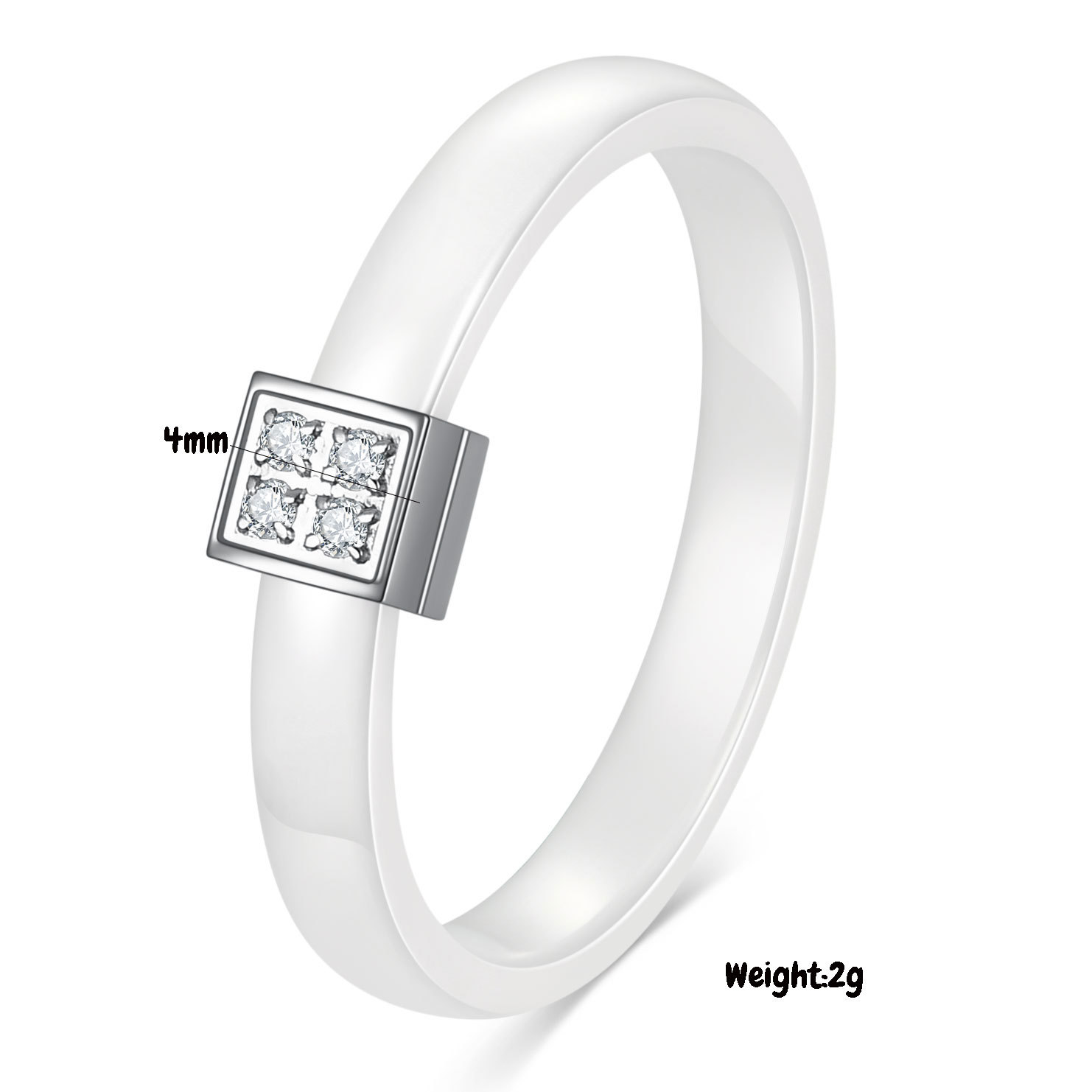 5g Weight Rings Classification Simple Style Geometric Ceramics Plating Women's Rings