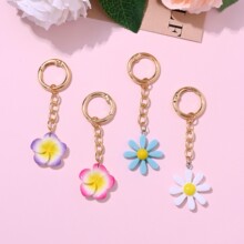 小雏菊鸡蛋花吊坠钥匙扣 跨境甜美百搭包包耳机盒挂件礼品挂饰批