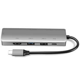 1个 图片色 金属 8合1集线器 Type-C扩展坞 HDMI VGA同显SD/TF读