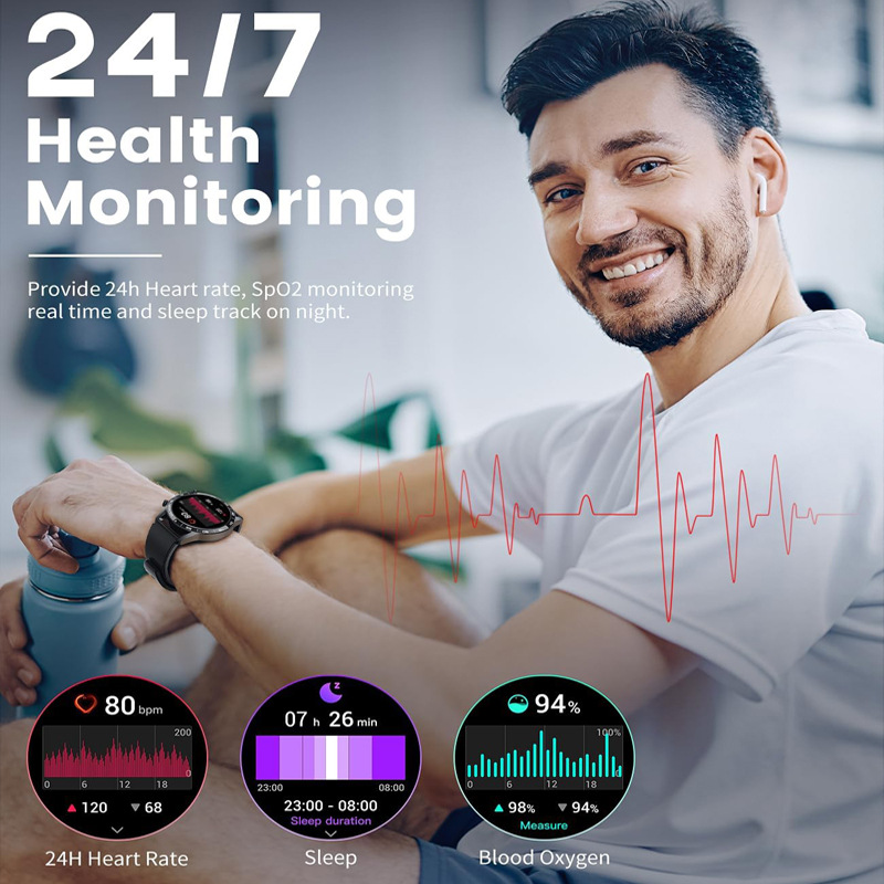 跨境爆款智能手表男士Smartwatch運(yùn)動(dòng)防水藍(lán)牙通話健康監(jiān)測手環(huán)