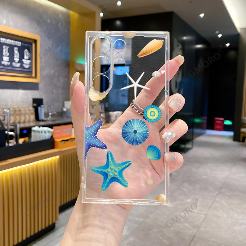 Blue Starfish A51.5G Overseas Standard Edition S24Ultra Transparent Protective Case Galaxy S24 Mobile Phone Case S22