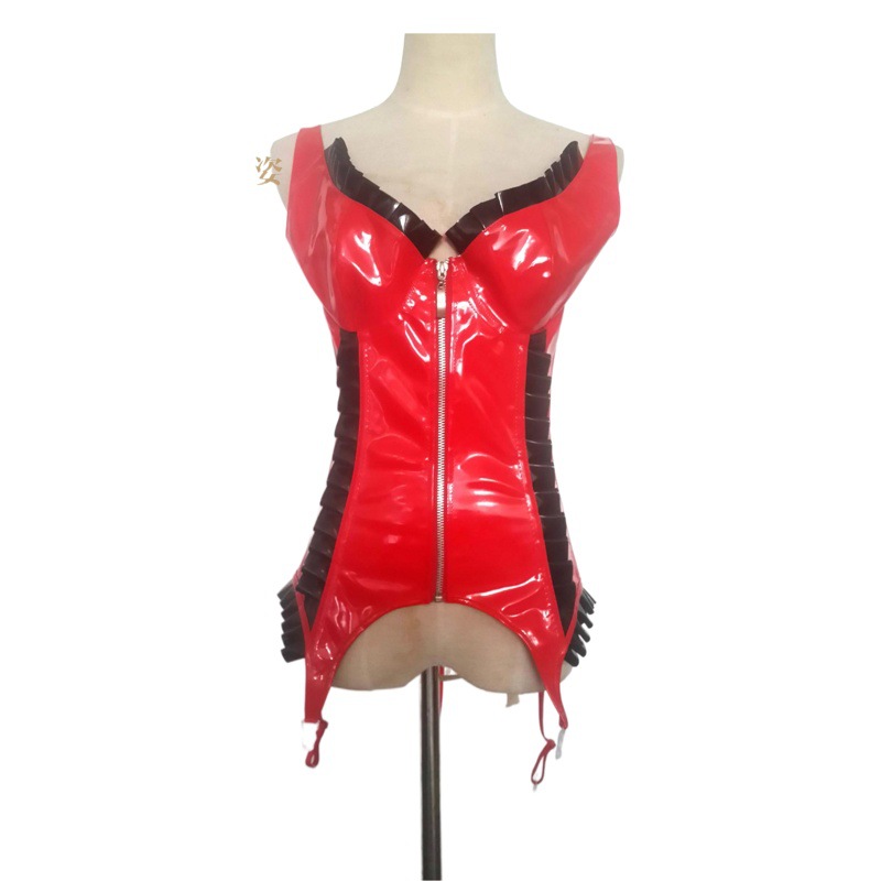 [Guzi] corsé de corte de encaje de PVC clásico transfronterizo SLIM-Fit push-up corsé suministro europeo y americano