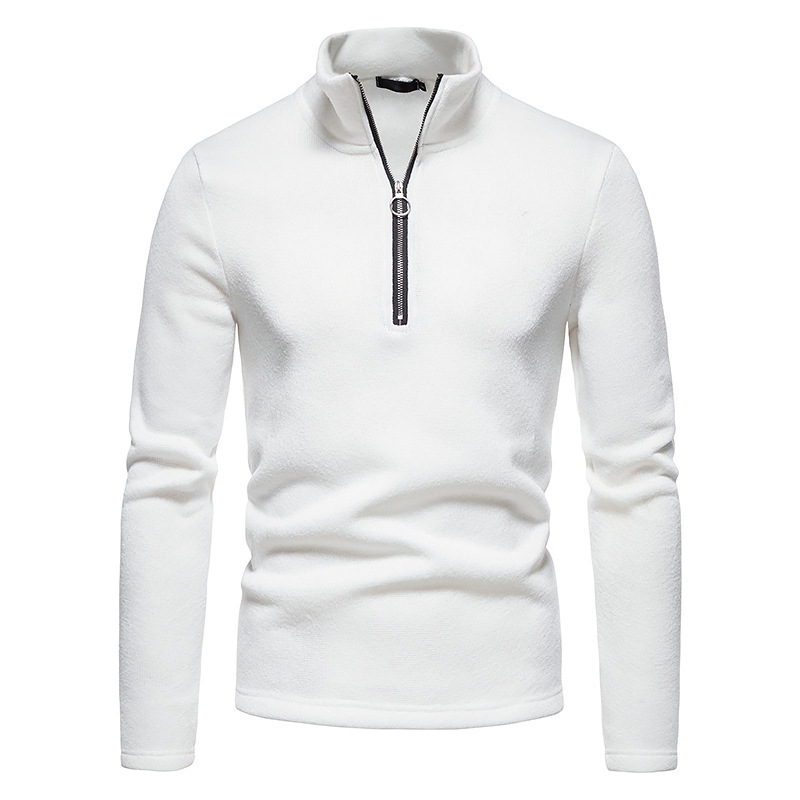 Herren Strickpullover Mit Reißverschluss Und Stehkragen_voghion.com