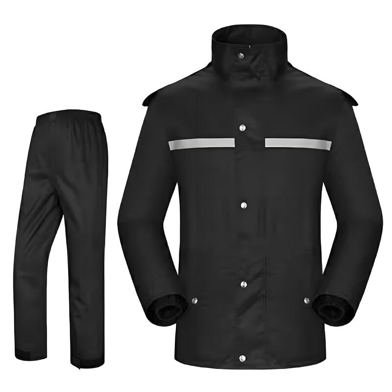 Oxford Cloth Thickened Raincoat Two-Piece Set for Men, Adult Workwear Outdoor Reflective Two-Piece Raincoat with Custom Printing