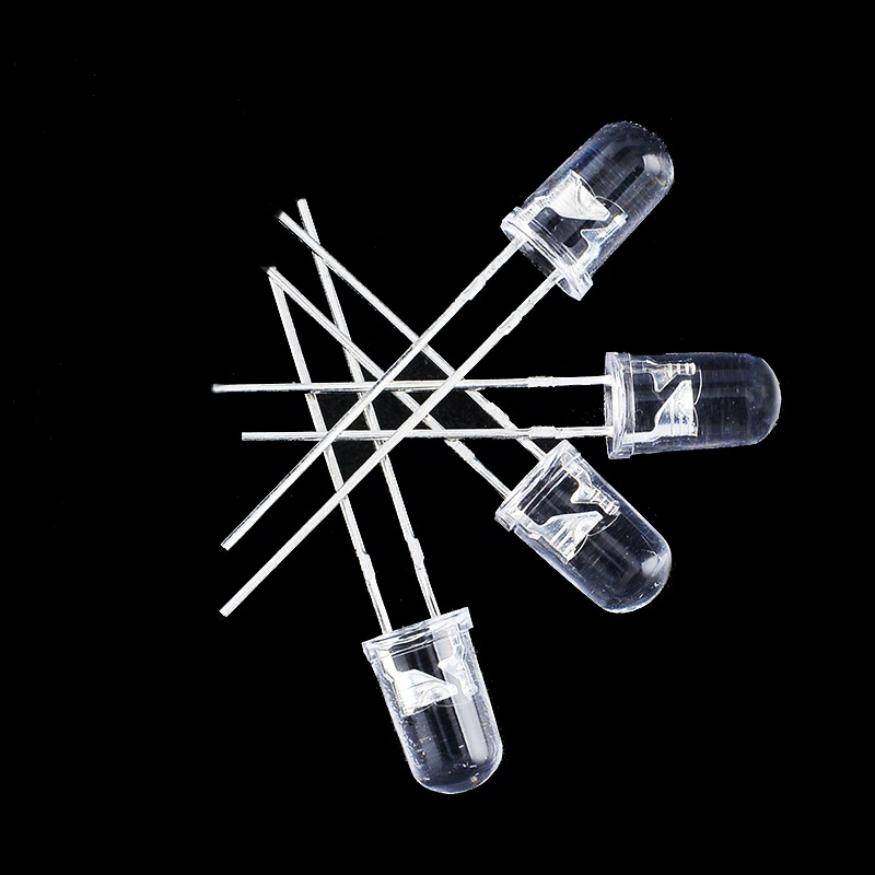 f5mm round-head white hair blue light short foot 5mm blue highlight blue LED light-emitting diode plug-in LED bulb transparent