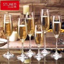 石岛香槟杯6只套装水晶玻璃红酒杯简约欧式高脚杯水晶鸡尾酒杯